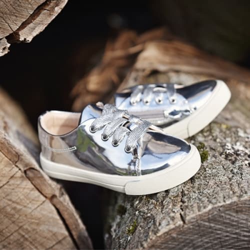 Kids _ Children Shoes _ Sneakers_ Siliver Low Top